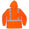 2W International Hi-Vis Hooded Long Sleeve T-Shirt, Polyester, Orange, L HTLB123C-2 - alternate 1